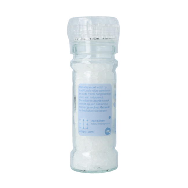 Esspo Sal del Mundo Sal del Himalaya blanca molinillo recargable 105 g