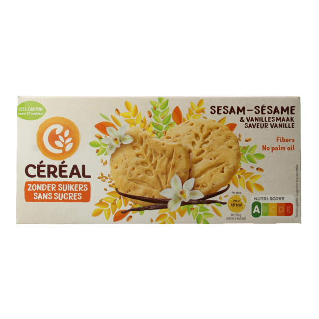 Cereal Galleta de sésamo y vainilla 132 gramos
