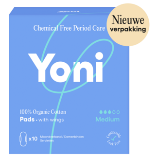 Yoni Serviettes hygiéniques medium avec ailettes 10 pièces