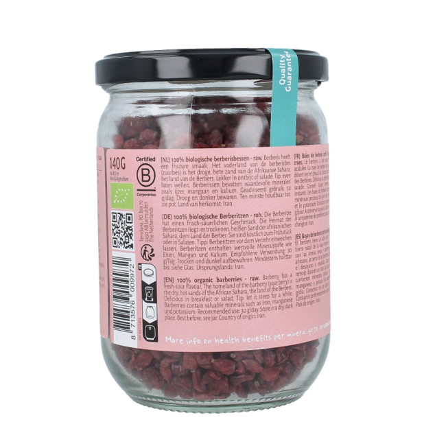 Bayas de berberis (agracejo) bio crudas 140 g
