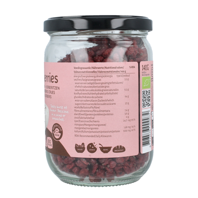 Rohe Berberitzen (Sauerdorn) Bio 140 Gramm