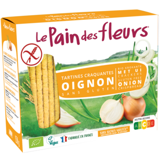 Pain Des Fleurs Crackers crujientes bio con cebolla sin gluten 150 gramos