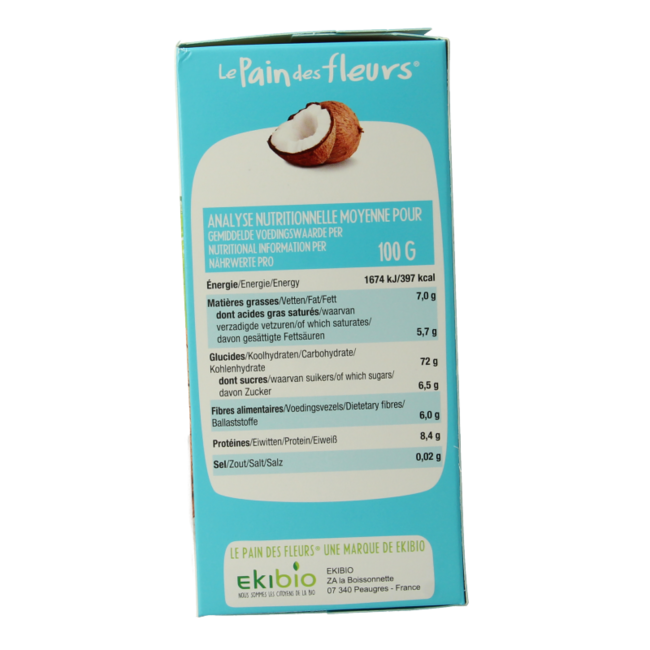 Crujientes crackers bio con coco bio 150 Gramos