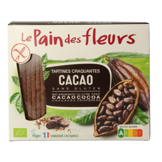Pain Des Fleurs Pain Des Fleurs Krokante bio crackers met cacao bio 160 Gram