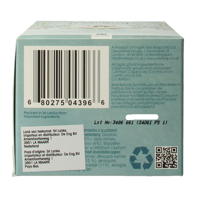 English Tea Shop Sleepy Me Bio 20 sachets