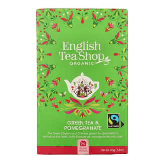 English Tea Shop English Tea Shop Organic Green Tea Pomegranate 20 Tea Bags