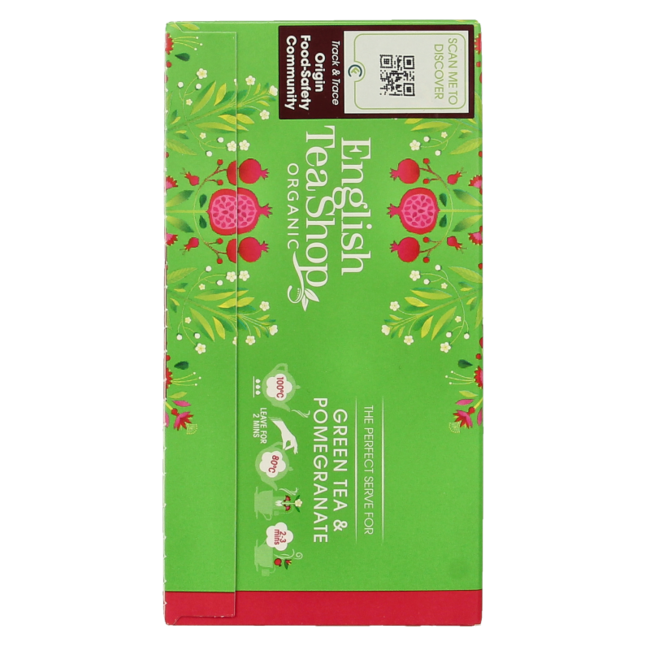English Tea Shop Green tea pomegranate organic 20 bags