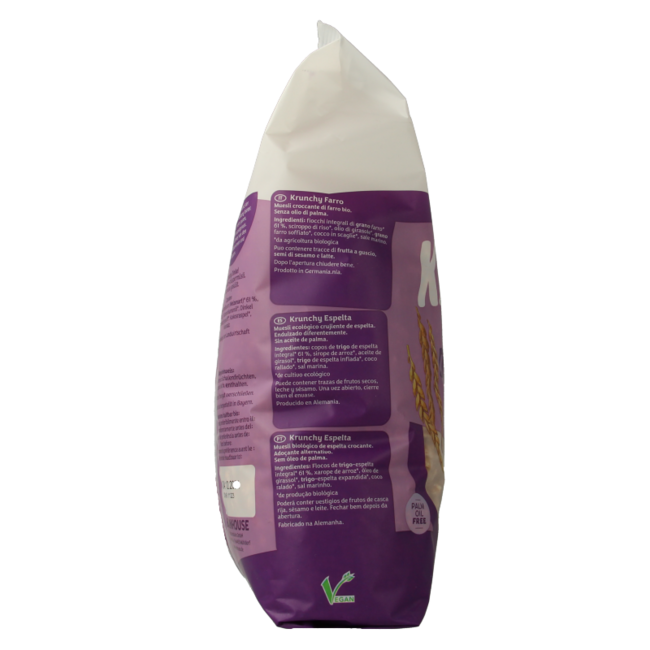 Krunchy pur spelt zonder suiker bio 750 Gram