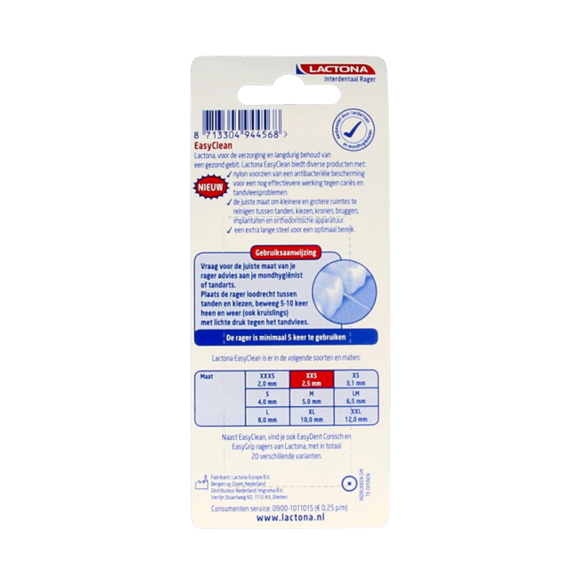 Lactona Easyclean XXS long 2,5 mm 8 Stück
