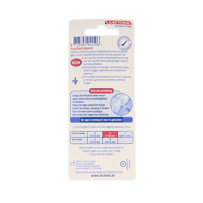 Easydent B 3,1-8 mm sans manche 8 pièces