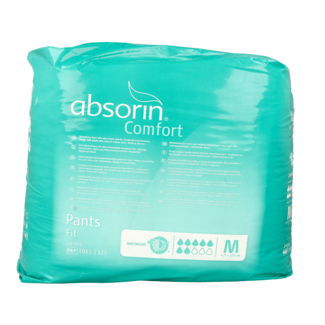 Absorin Comfort pants fit size M up to 120cm 14 Pieces