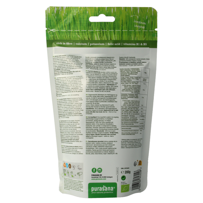 Gerstengras Pulver Vegan Bio 200 Gramm