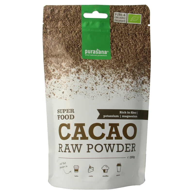Purasana Cacao Biologico Vegano in Polvere - Energia Naturale