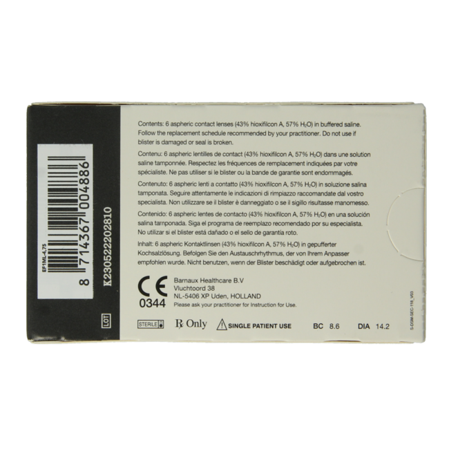 Eyefresh Monthly Lenses -4.75 6 Pieces