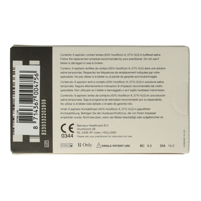 Eyefresh Maandlenzen -1.50  6 Stuks