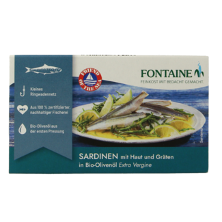 Fontaine Sardinas con piel y espinas 120 gramos