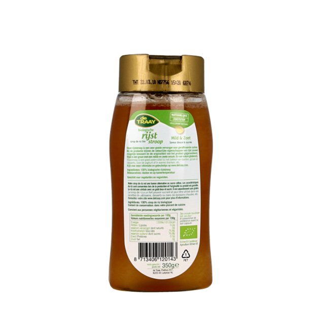 Traay Sirope de arroz sin gluten bio 350 gramos