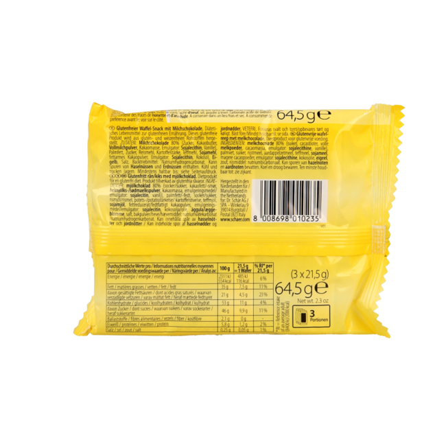 Schar Twin bar paquete de 3 sin gluten 64,5 gramos