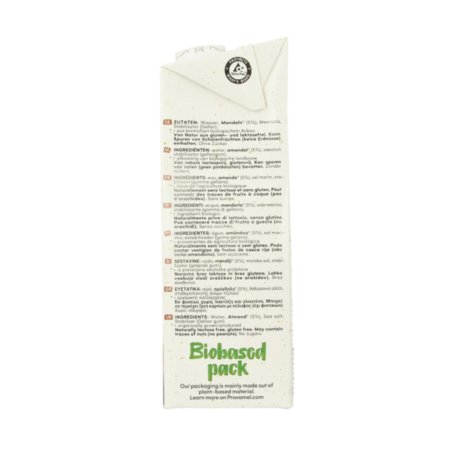 Bevanda di mandorle non zuccherata bio 1 Litro