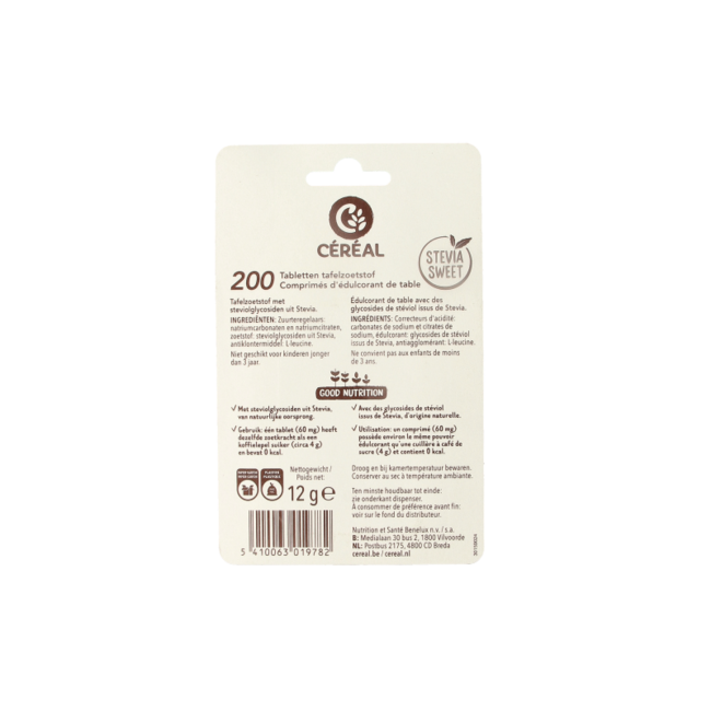 Cereal Stevia Sweet 200 Tablets