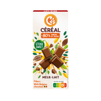 Cereal Tabliczka czekolady mlecznej Céréal Stevia 85 g
