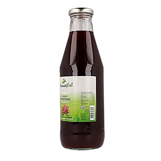 Organic Sweetened Cranberry Juice 750ml