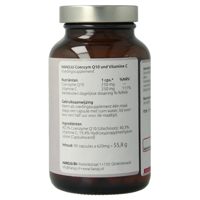 Co-enzyme Q10 250 mg vitamine C 250 mg 90 gélules