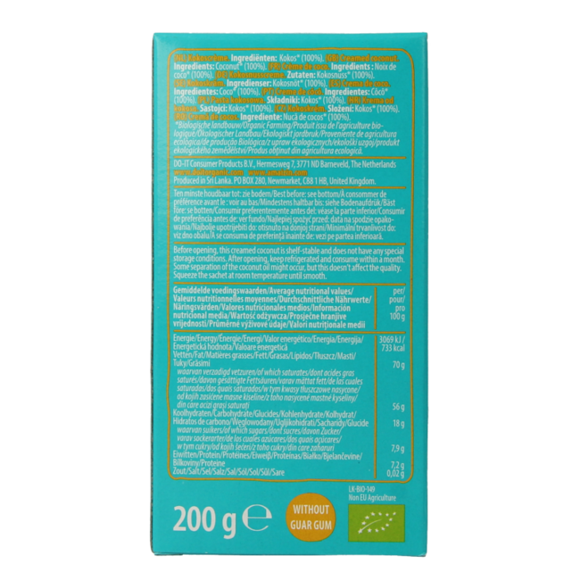 Amaizin Kokoscreme bio 200 Gram