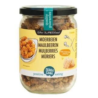 TerraSana Raw organic white mulberries in glass 190g