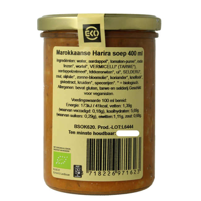 Moroccan harira hearty meal soup organic 400 Millilitres