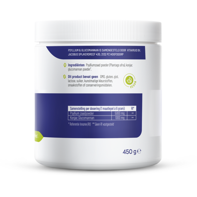 Psyllium 5000 mg & Glucomannane 1000 mg fibres 450 g