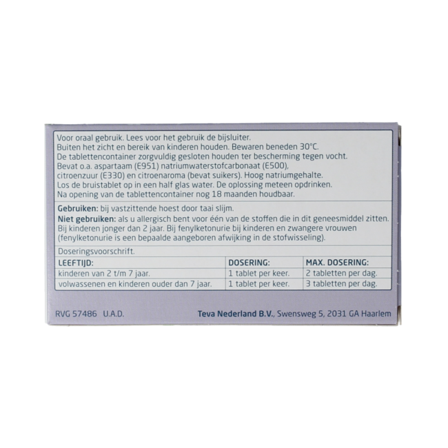 Teva Acetylcysteine 200mg 30 Effervescent Tablets
