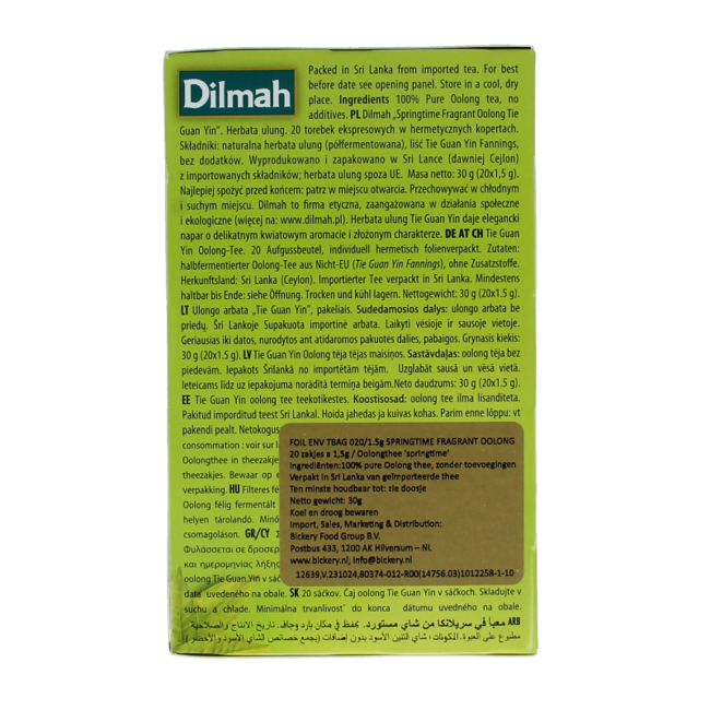 Dilmah Springtime fragrant oolong green tea 20 bolsitas