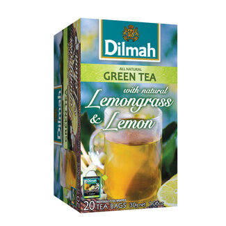 Dilmah Té verde Dilmah con hierba limón y limón 20 bolsitas