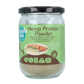 TerraSana Raw hemp protein powder in glass organic 200 Gram