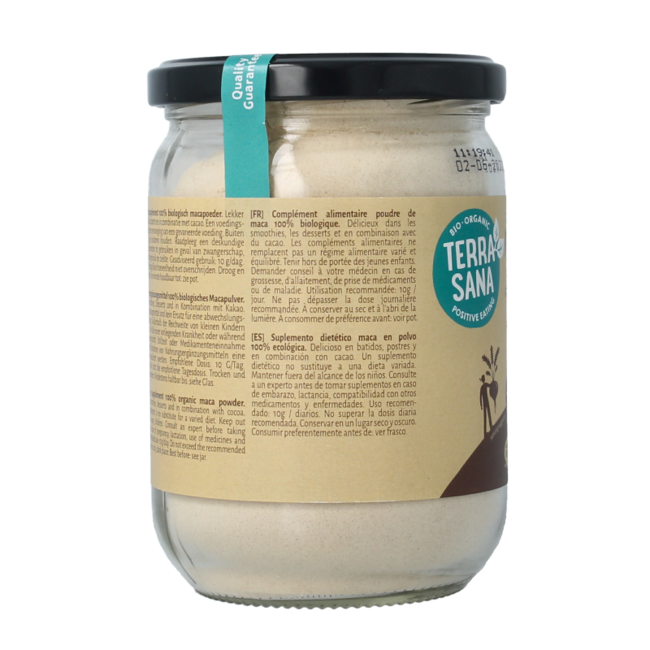 Maca cruda en polvo de alta energía bio en cristal 300 g