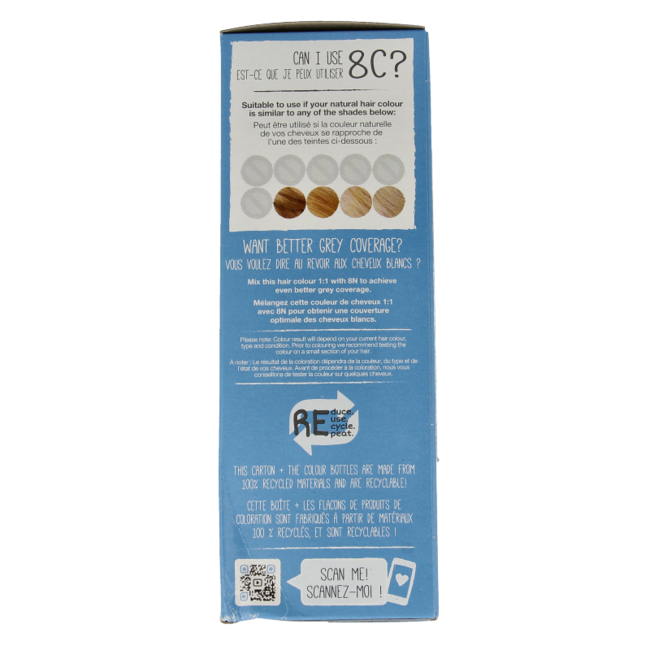 Tints Of Nature 8C blond clair cendré 1 kit