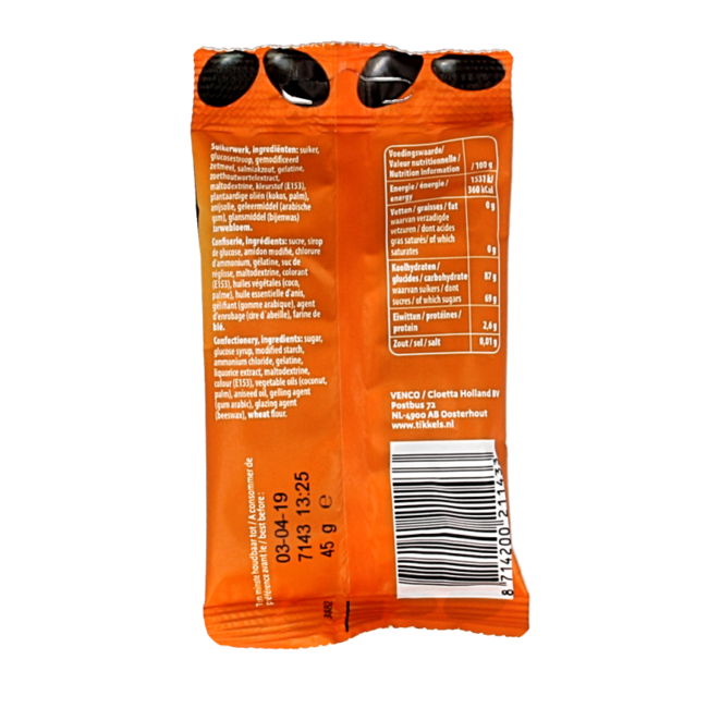 Tikkels regaliz 45 gramos