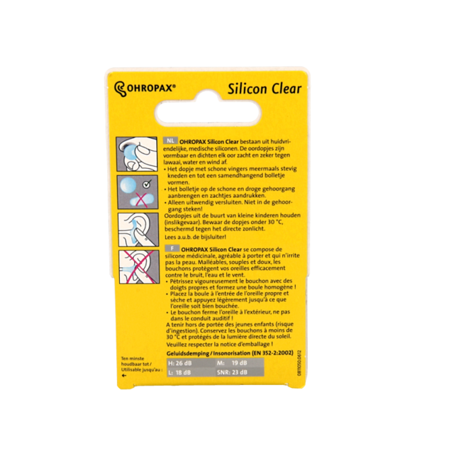 Ohropax Silicon Clear 6 unidades