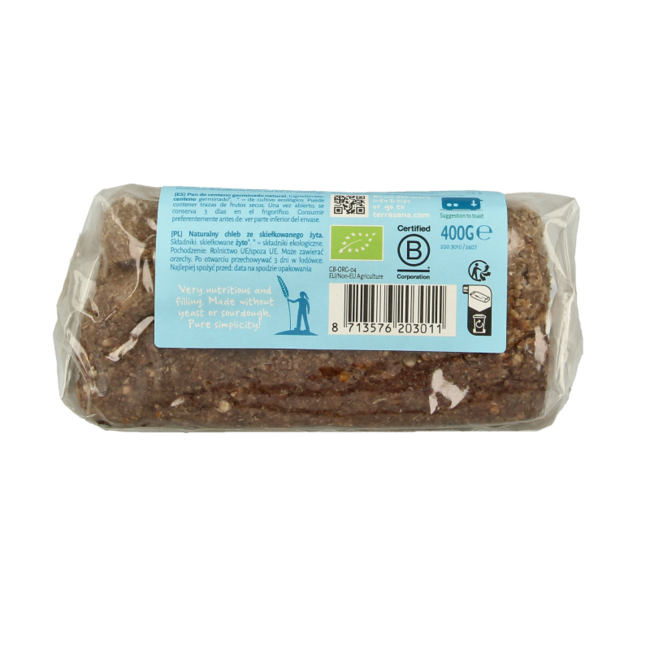 TerraSana Pan de centeno germinado bio 400 gramos