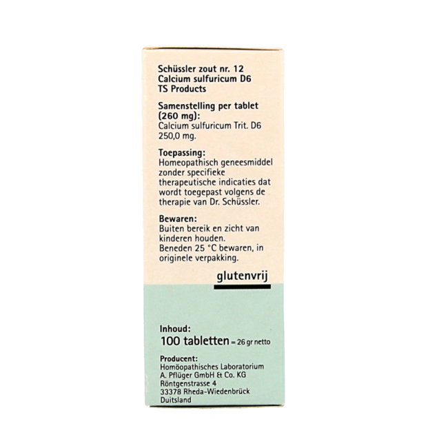 Pflüger Calcium sulfuricum D6 Schüßler Salz Nr. 12, 100 Tabletten