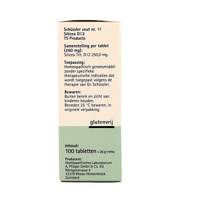Pflüger Silicea 11 D12 Schussler 100 Tablets