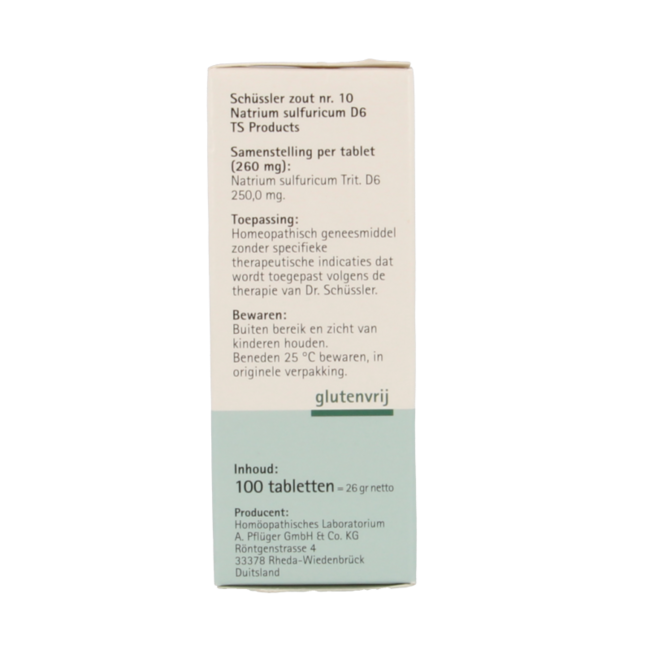 Pflüger Natrium sulfuricum 10 D6 Schussler 100 Tabletten