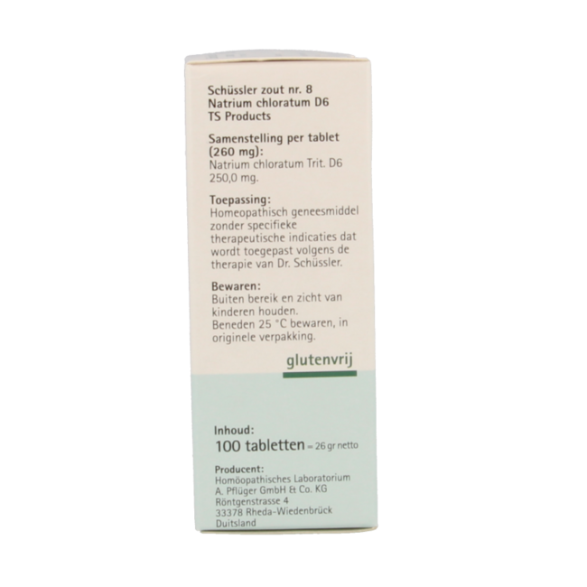 Natrium chloratum 8 D6 Schussler 100 Tabletten