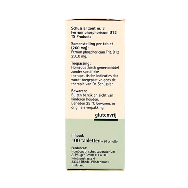 Ferrum phosphoricum 3 D12 Schüßler 100 Tabletten