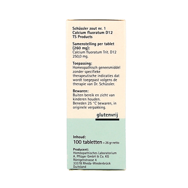 Pflüger Calcium fluoratum 1 D12 Schüßler 100 Tabletten
