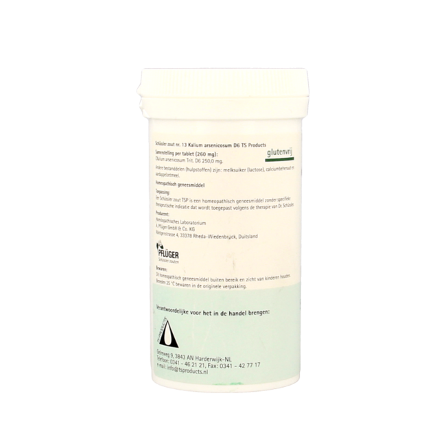 Pflüger Kalium arsenicosum 13 D6 Schussler 400 comprimidos