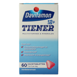 Davitamon Tiener boost 12+ aardbei 60 Tabletten