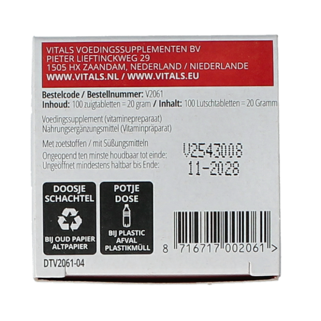Vitamina B12 metilo 1000 mcg 100 comprimidos para chupar