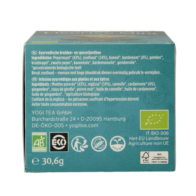 Yogi Tea Regaliz menta bio 17 bolsitas